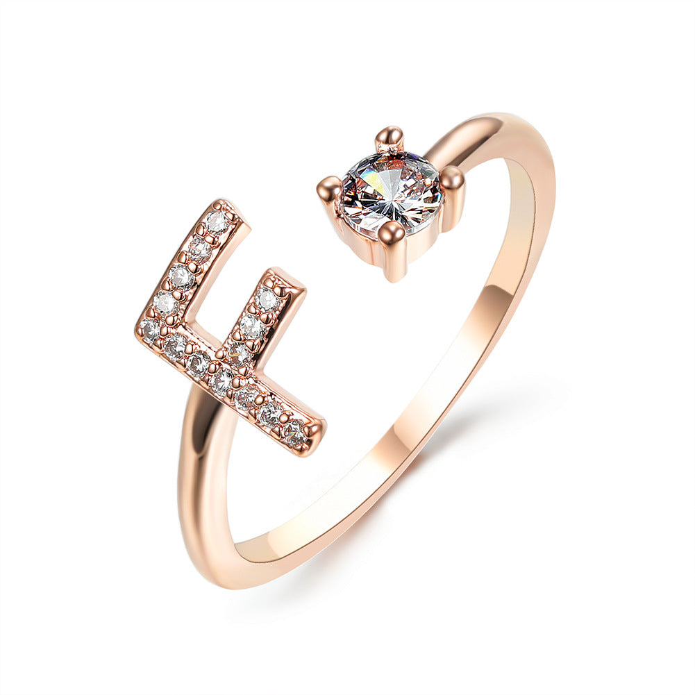 New Design Adjustable 26 Initial Letter Ring Fashion Jewelry For Women Simple Elegant Jewelry New Design Adjustable 26 Initial Letter Ring Fashion Jewelry For Women Simple Elegant Jewelry